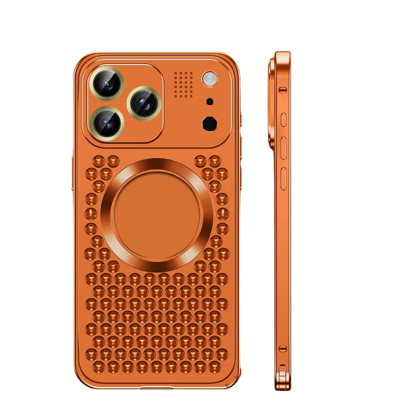 Premium iPhone Case MagSafe Compatible Aluminum Alloy Heat Dissipation Cover Lens Protection