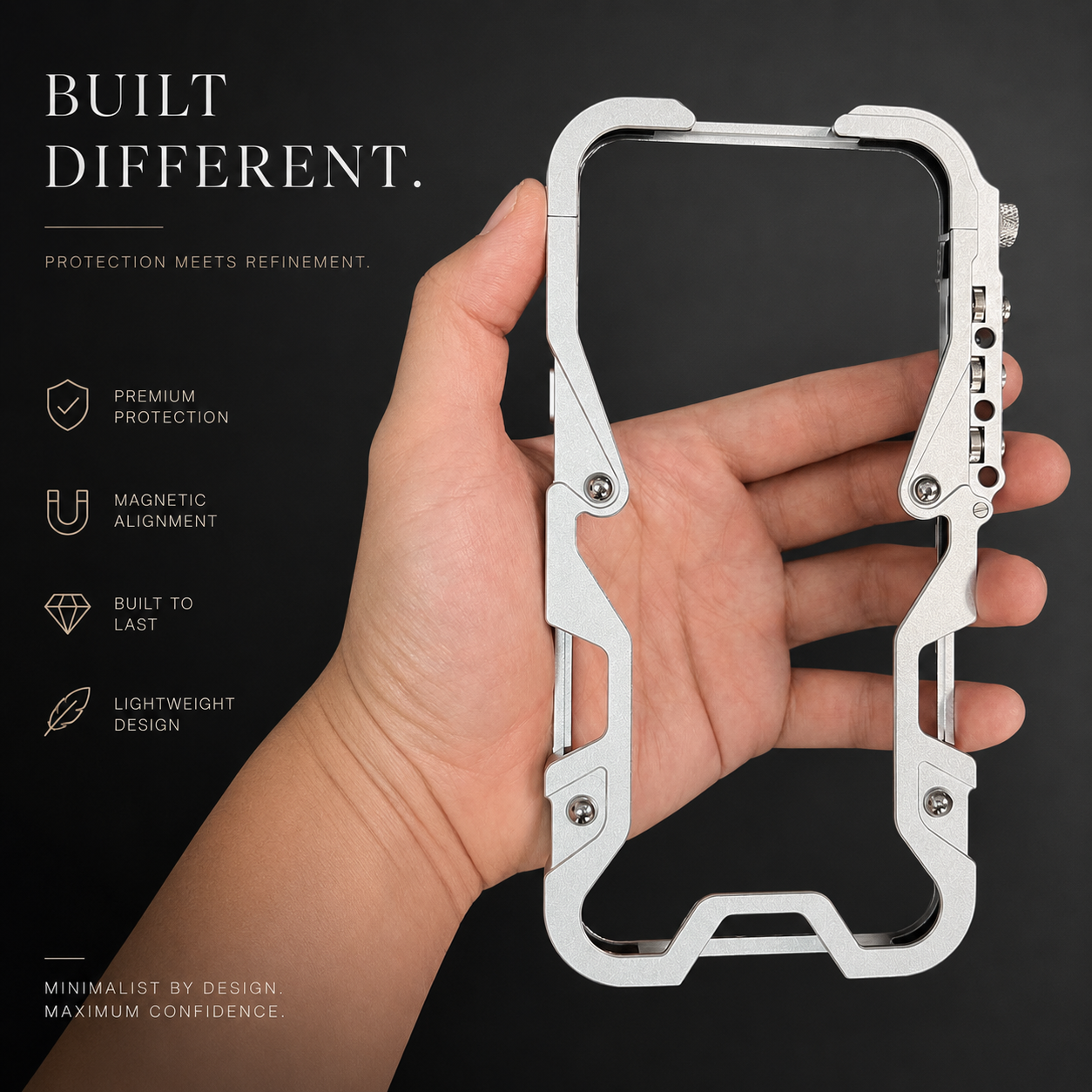Premium iPhone Case MagSafe Compatible Aluminum Armor Bumper Cover Shockproof Heavy Duty Slim Design
