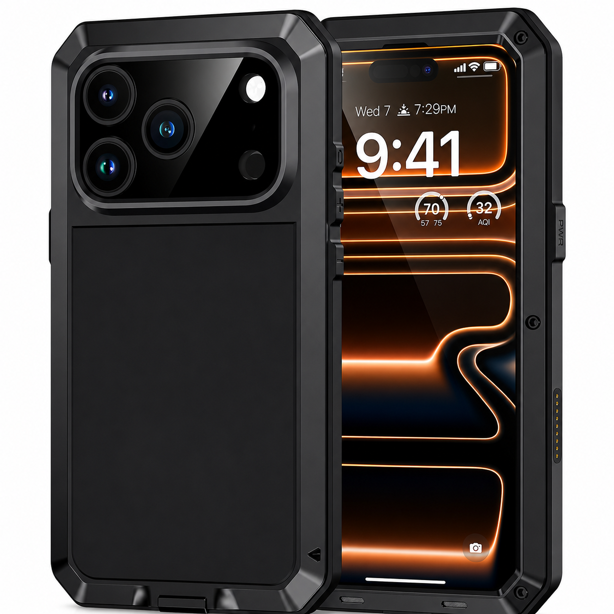 Premium iPhone Case MagSafe Compatible Aluminum Armor Frame Cover Heavy Duty Shockproof Built-in Glass Screen Protection