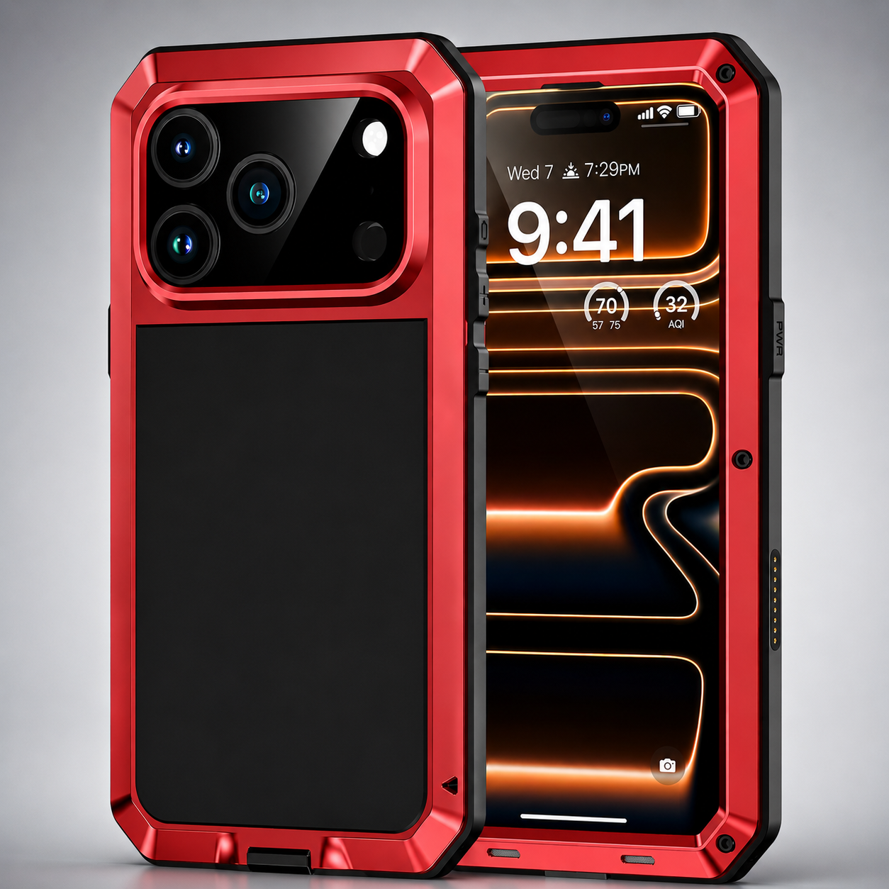 Premium iPhone Case MagSafe Compatible Aluminum Armor Frame Cover Heavy Duty Shockproof Built-in Glass Screen Protection