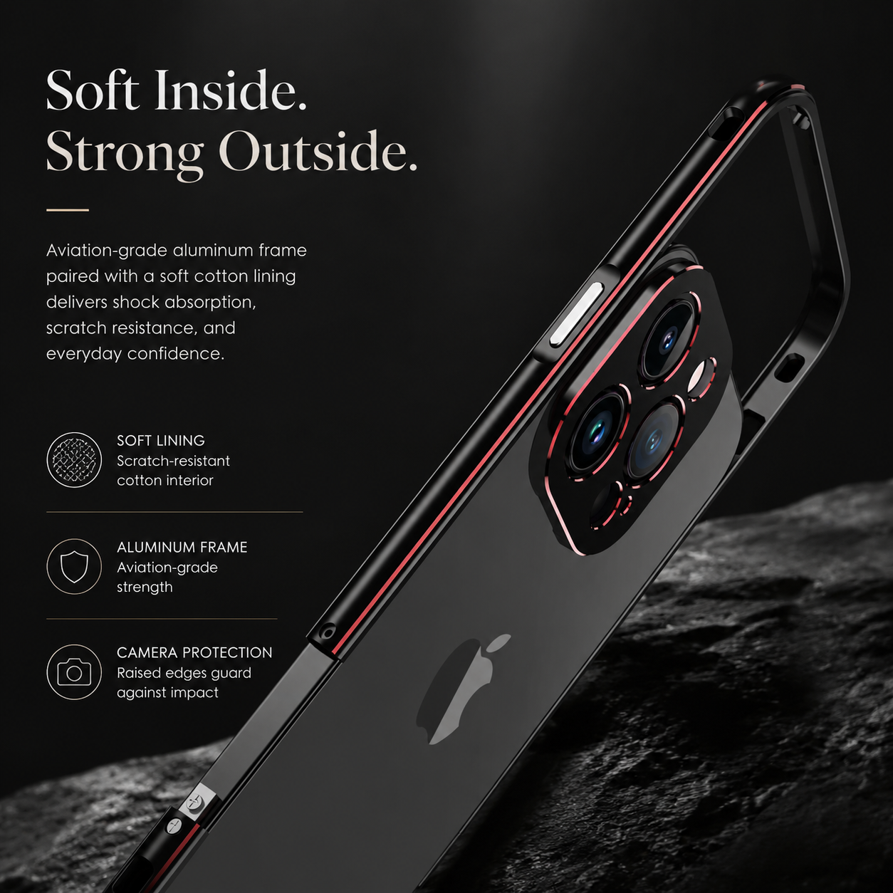 Premium iPhone Case MagSafe Compatible Aluminum Bumper Cover Metal Lens Frame Shockproof Full Protection