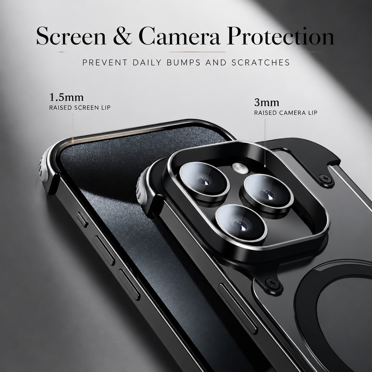 Premium iPhone Case MagSafe Compatible Aluminum Frame Cover Built-In Stand Ultra Thin Protection