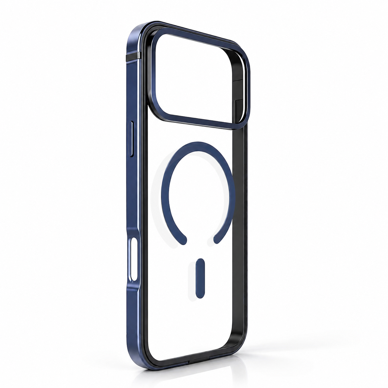 Premium iPhone Case MagSafe Compatible Aluminum Frame Cover HD Transparent Backplate Shockproof Camera Lens Protection