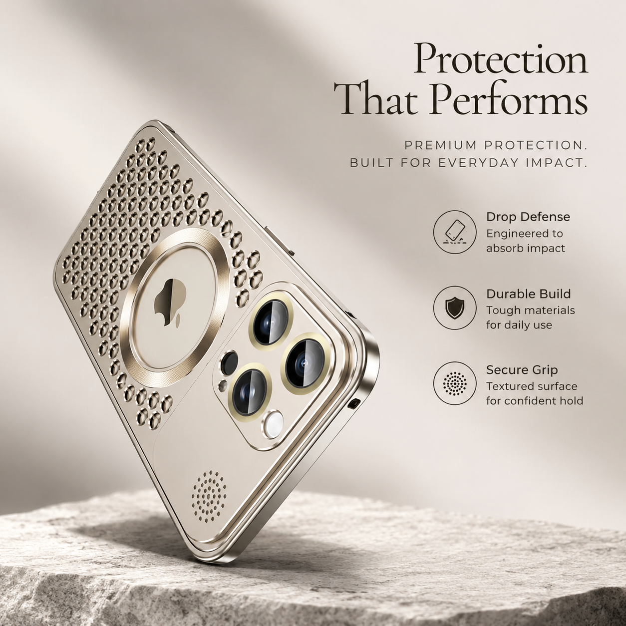 Premium iPhone Case MagSafe Compatible Aluminum Frame Cover Heat Dissipation Shockproof Slim Design