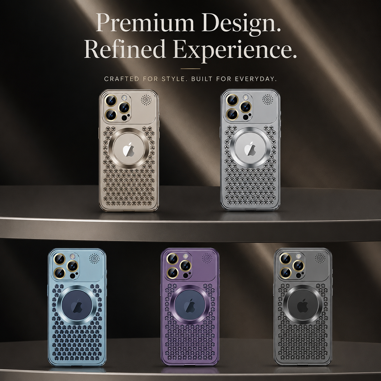 Premium iPhone Case MagSafe Compatible Aluminum Frame Cover Heat Dissipation Shockproof Slim Design