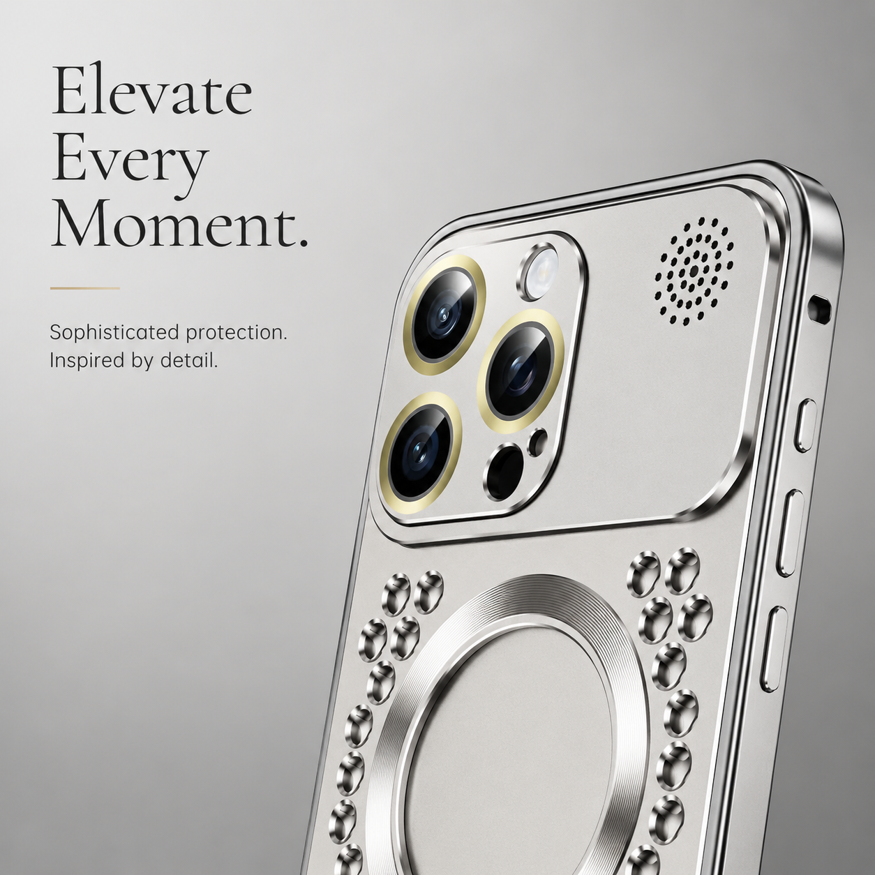 Premium iPhone Case MagSafe Compatible Aluminum Frame Cover Heat Dissipation Shockproof Slim Design