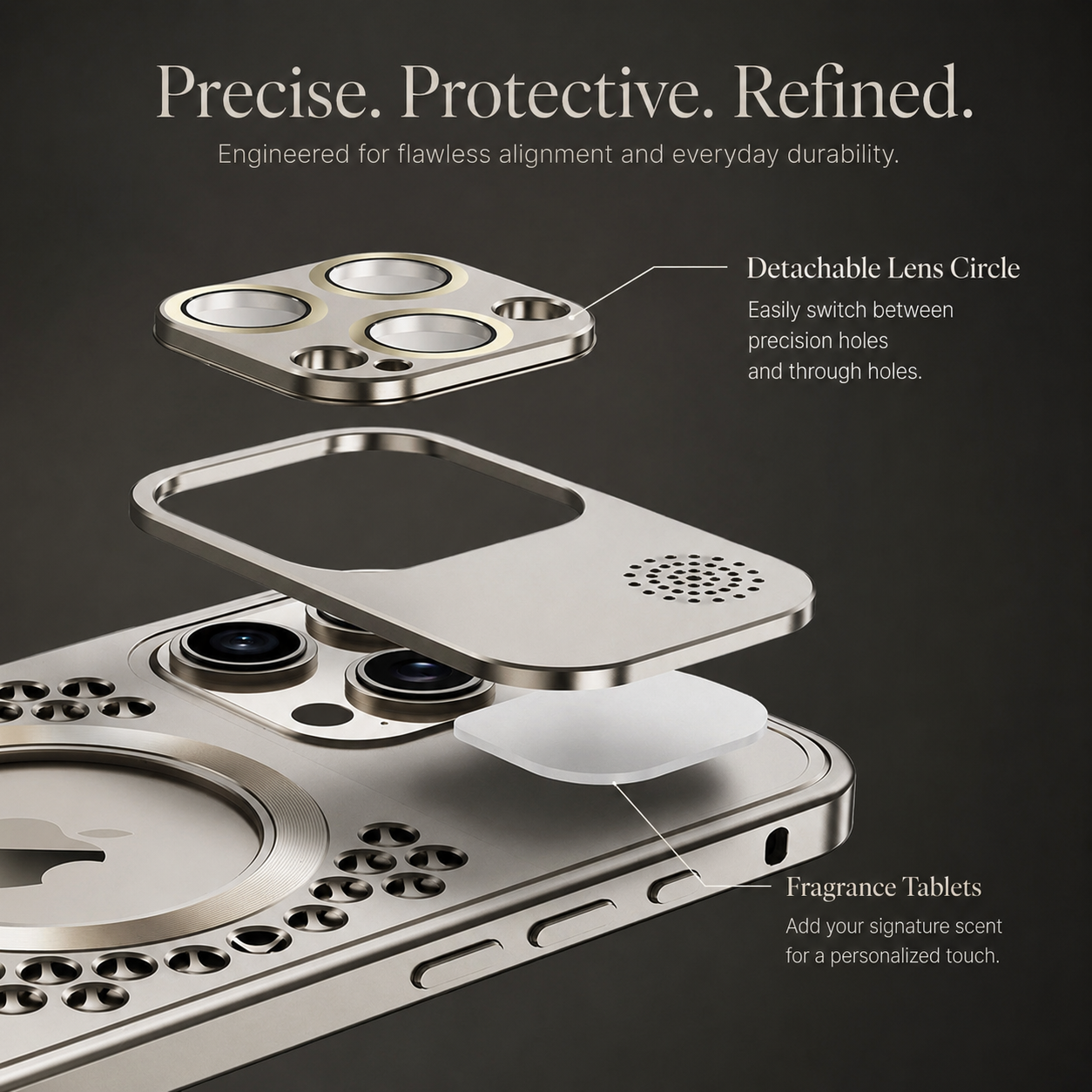 Premium iPhone Case MagSafe Compatible Aluminum Frame Cover Heat Dissipation Shockproof Slim Design