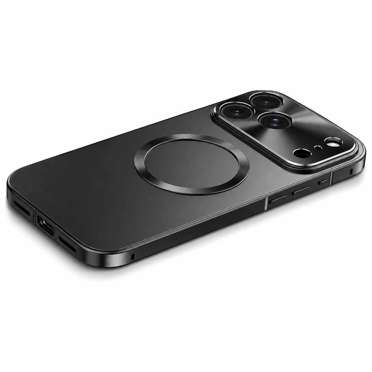 Premium iPhone Case MagSafe Compatible Aluminum Frame Cover Magnetic Shockproof Frosted Matte Camera Protection Full Coverage