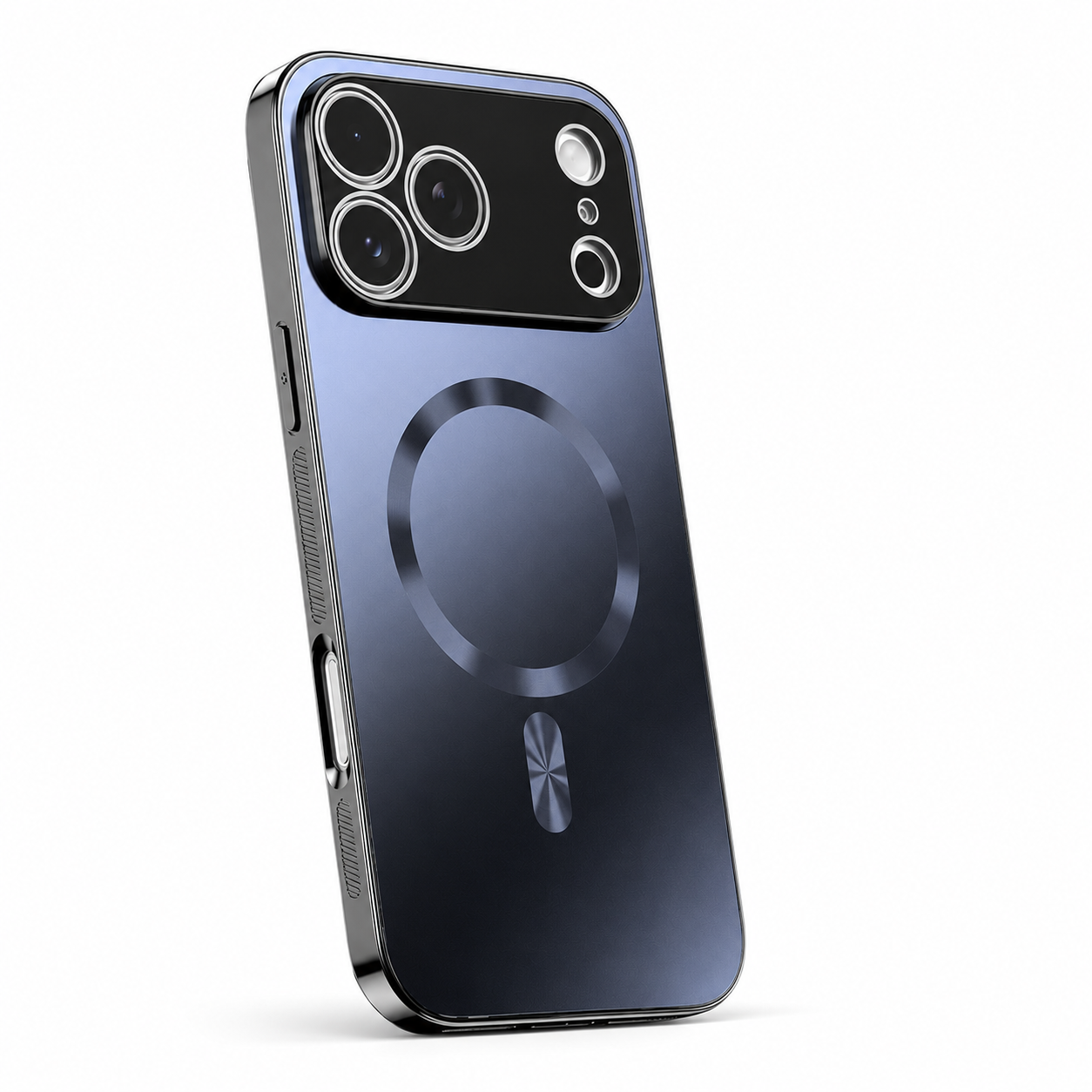 Premium iPhone Case MagSafe Compatible Aluminum Frame Cover Magnetic Shockproof Matte Back Raised Camera Lens Protection