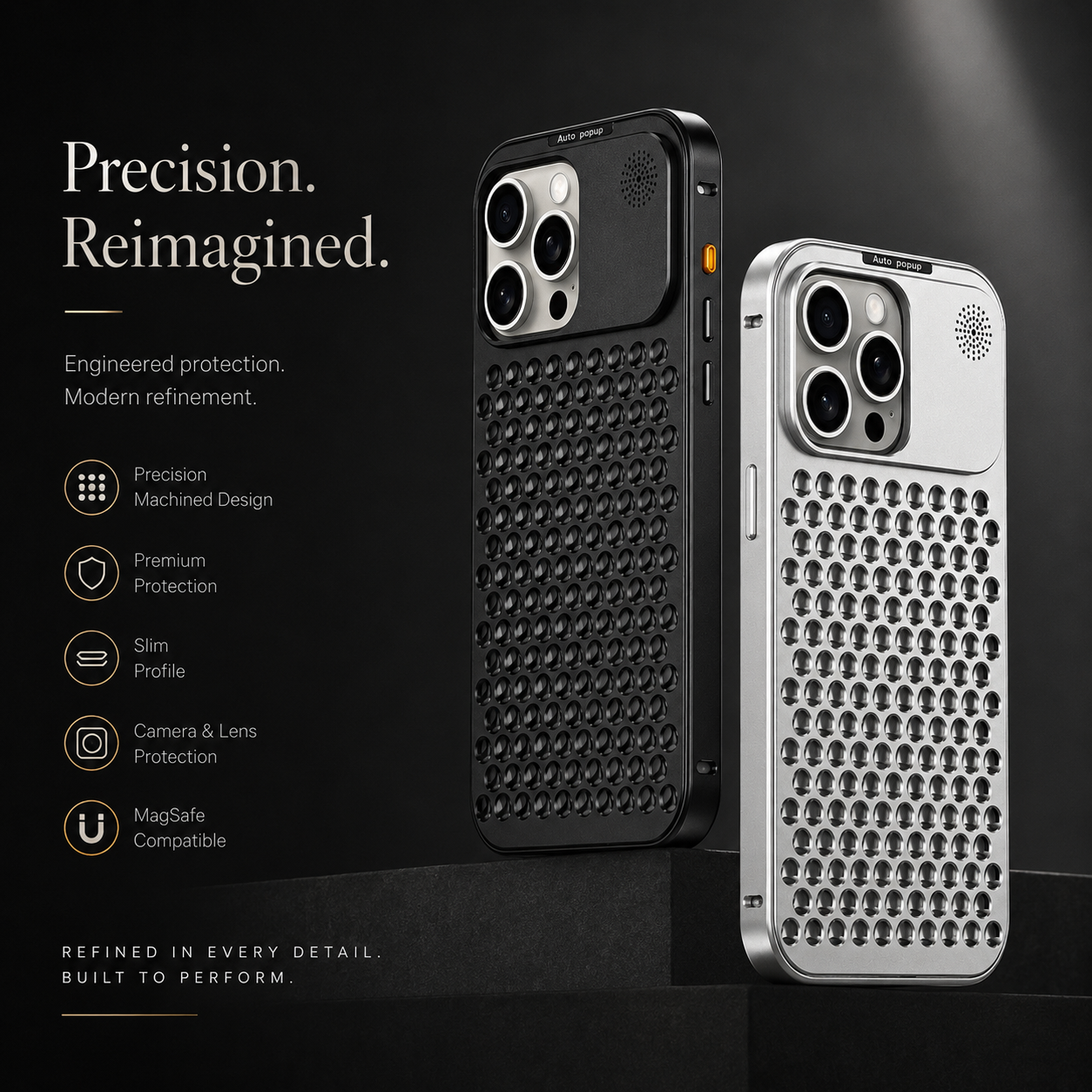 Premium iPhone Case MagSafe Compatible Aluminum Heat Dissipation Cover Shockproof Protection