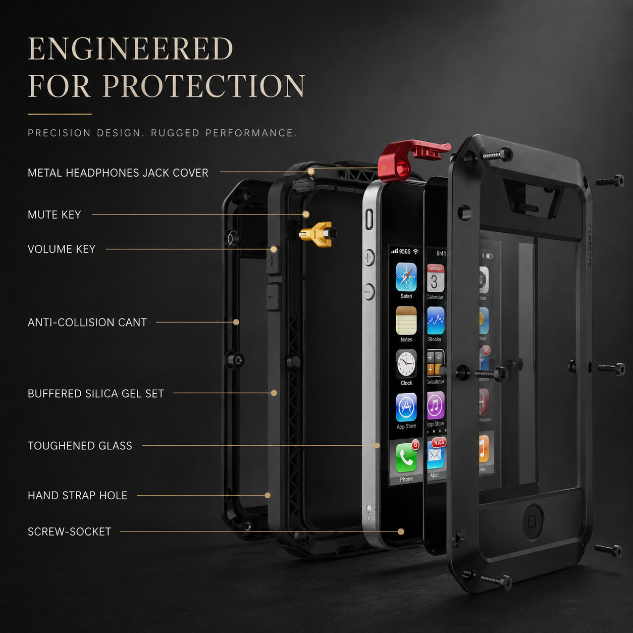 Premium iPhone Case MagSafe Compatible Aluminum Metal Frame Cover Full Body Protection