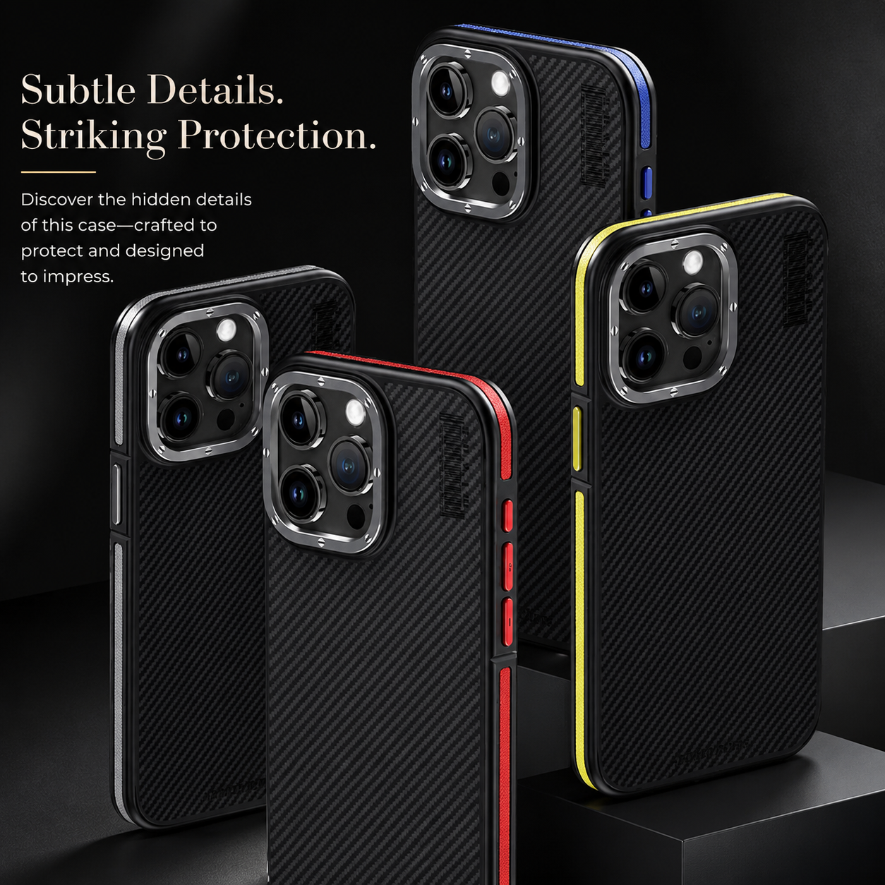 Premium iPhone Case MagSafe Compatible Aramid Fiber 600D Cover Ultra Thin Shockproof Carbon Texture Design