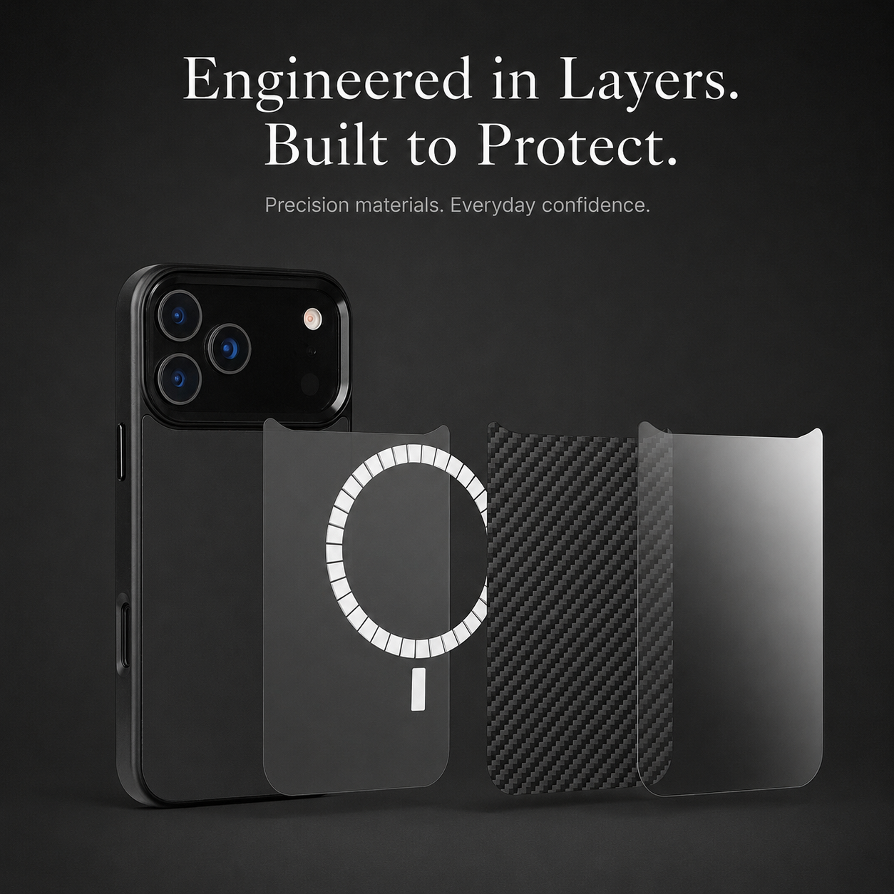 Premium iPhone Case MagSafe Compatible Aramid Fiber Cover Ultra Thin Lightweight Full Protection Shockproof Design