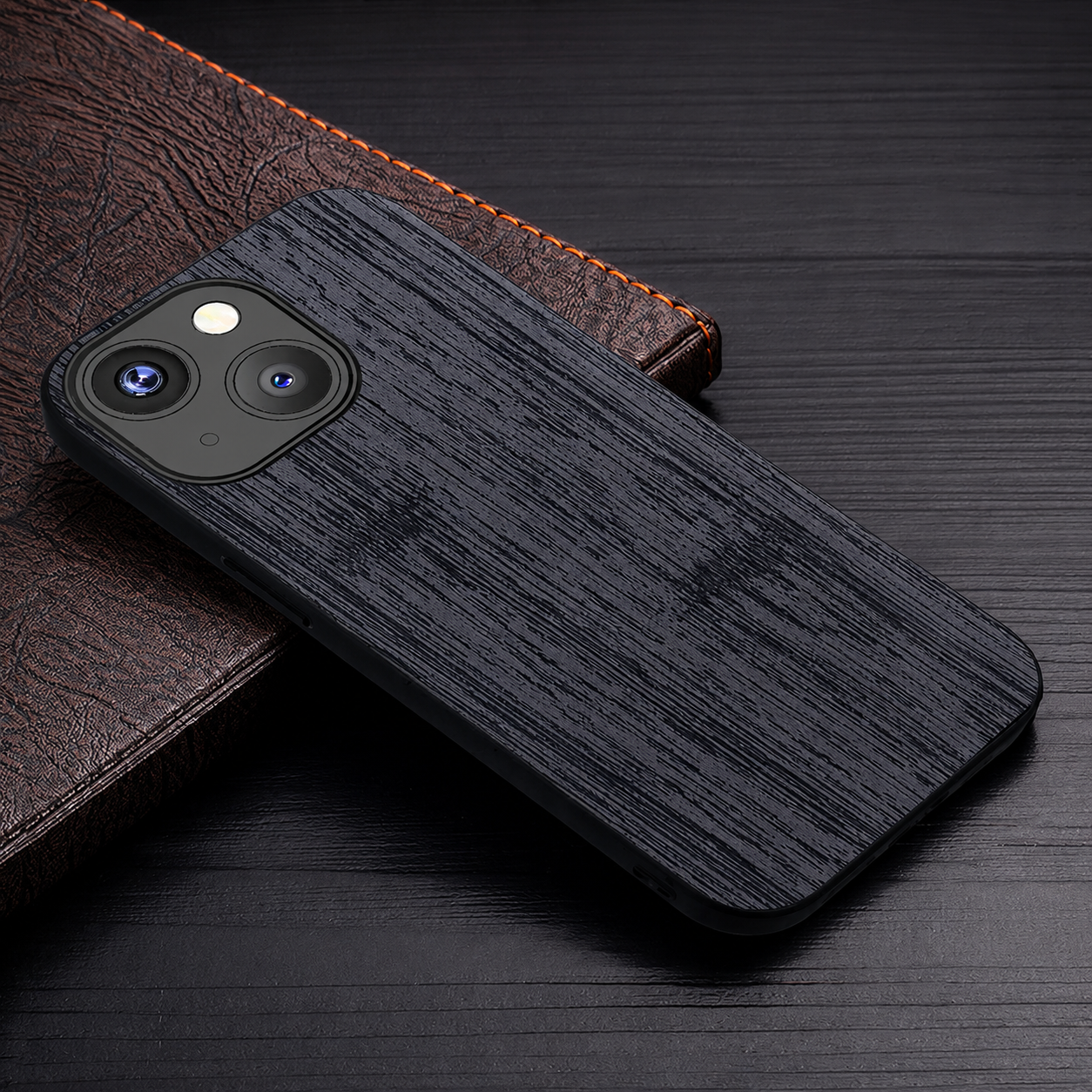 Premium iPhone Case MagSafe Compatible Bamboo Wood Leather Texture Cover Shockproof Slim Protection