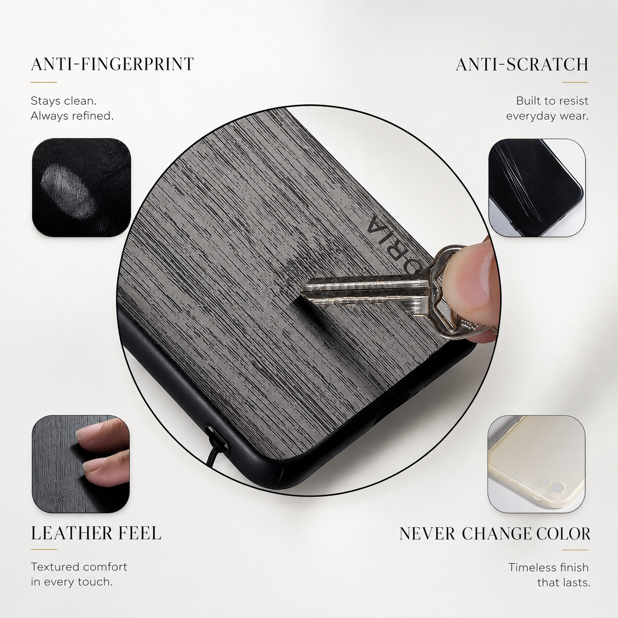 Premium iPhone Case MagSafe Compatible Bamboo Wood Leather Texture Cover Shockproof Slim Protection