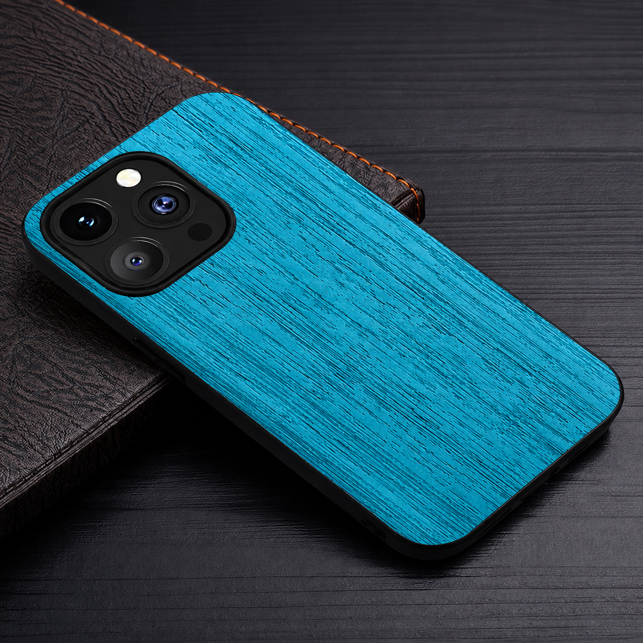 Premium iPhone Case MagSafe Compatible Bamboo Wood Leather Texture Cover Shockproof Slim Protection