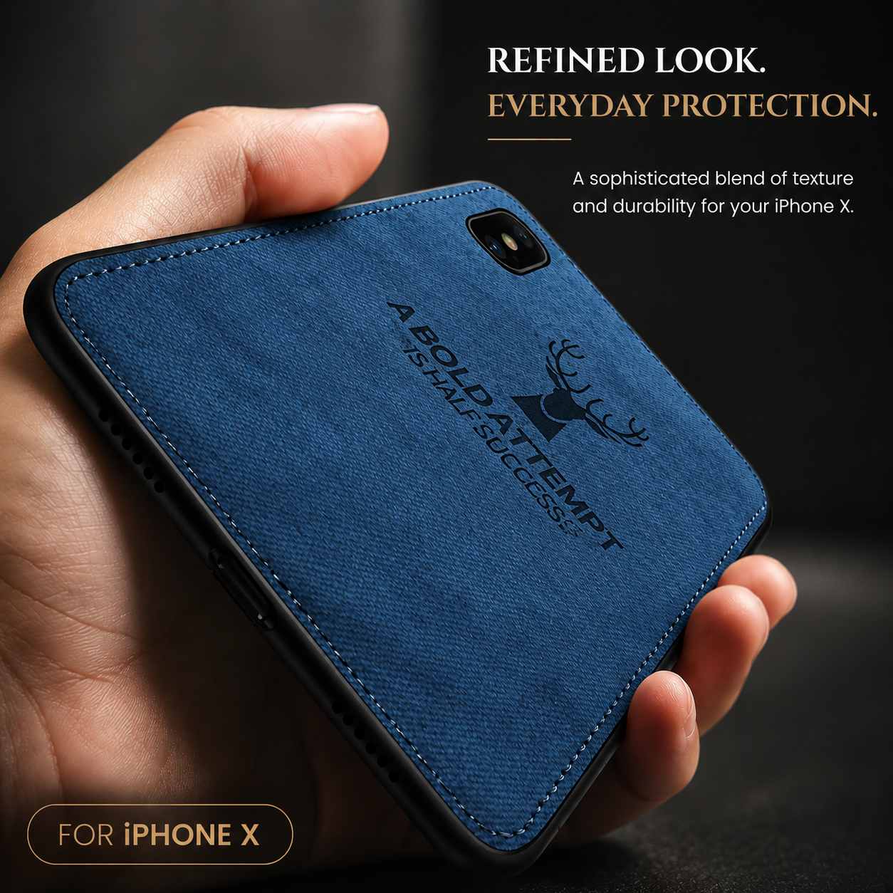 Premium iPhone Case MagSafe Compatible Canvas Texture Deer Cover Shockproof Slim Protection