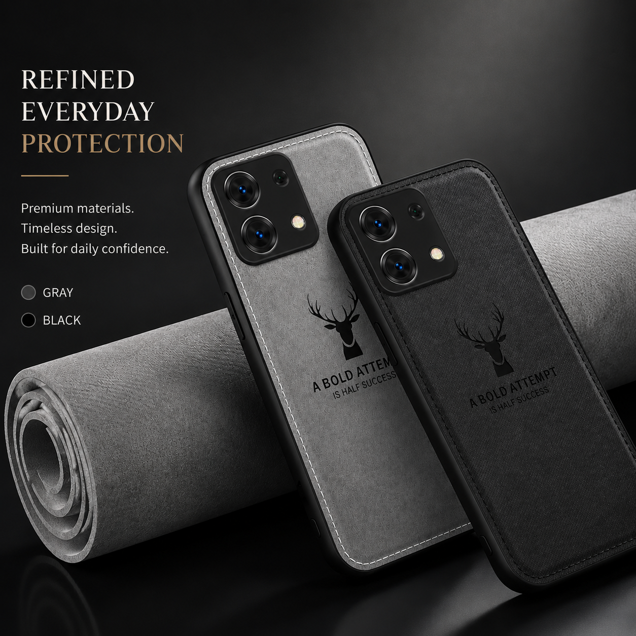 Premium iPhone Case MagSafe Compatible Canvas Texture Deer Cover Shockproof Slim Protection