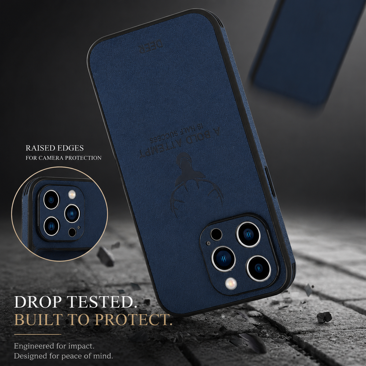 Premium iPhone Case MagSafe Compatible Canvas Texture Deer Cover Shockproof Slim Protection