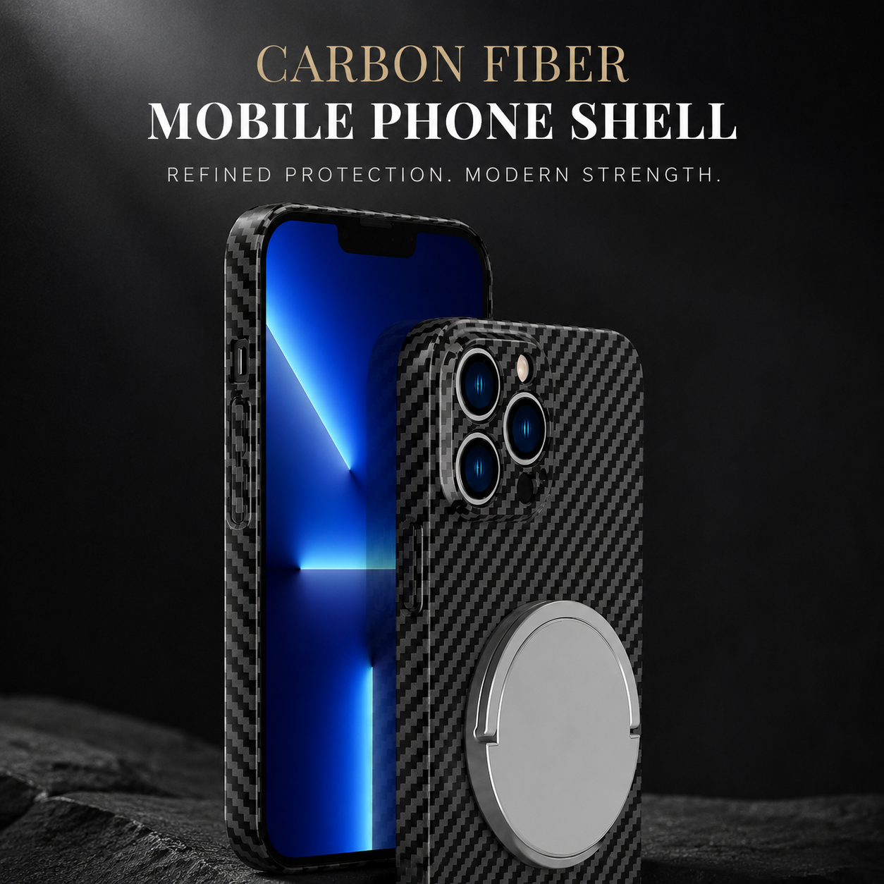 Premium iPhone Case MagSafe Compatible Carbon Fiber Magnetic Cover Shockproof Slim Lightweight Design