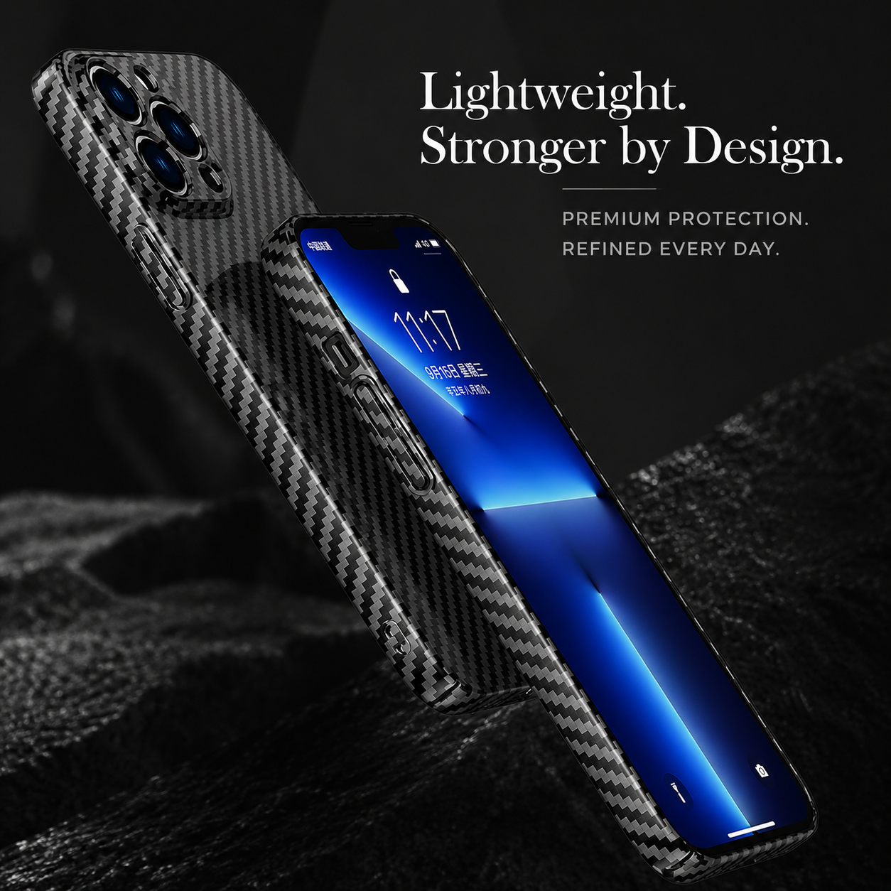 Premium iPhone Case MagSafe Compatible Carbon Fiber Magnetic Cover Shockproof Slim Lightweight Design