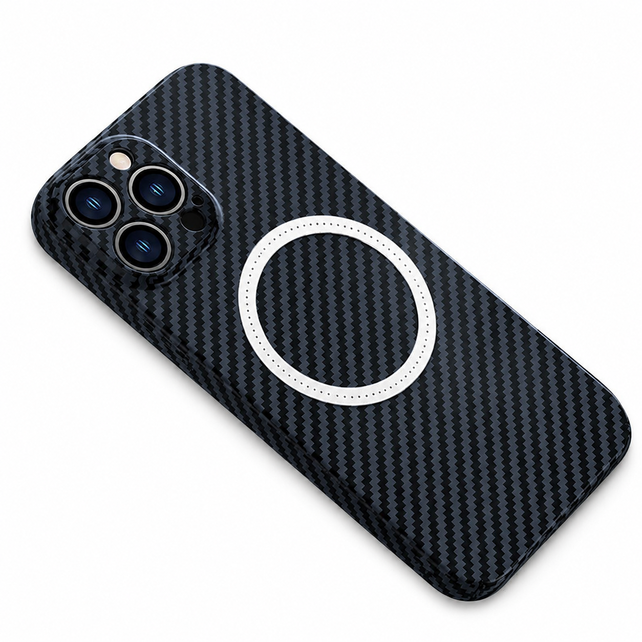 Premium iPhone Case MagSafe Compatible Carbon Fiber Magnetic Cover Shockproof Slim Lightweight Design