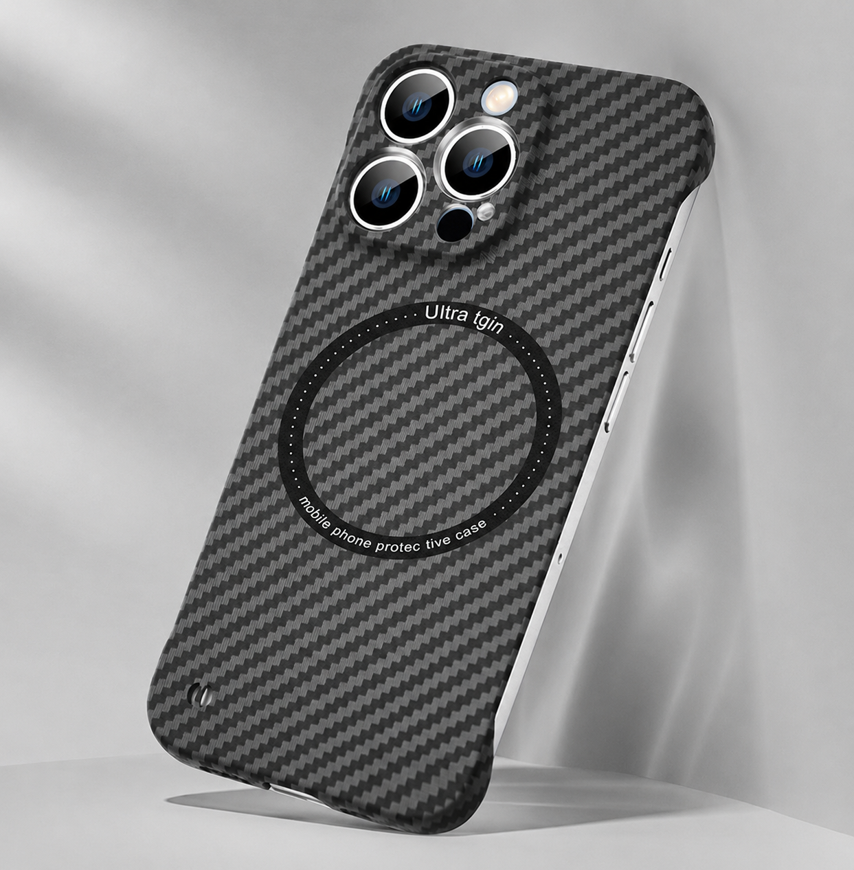 Premium iPhone Case MagSafe Compatible Carbon Fiber Texture Cover Ultra Thin Shockproof Protection