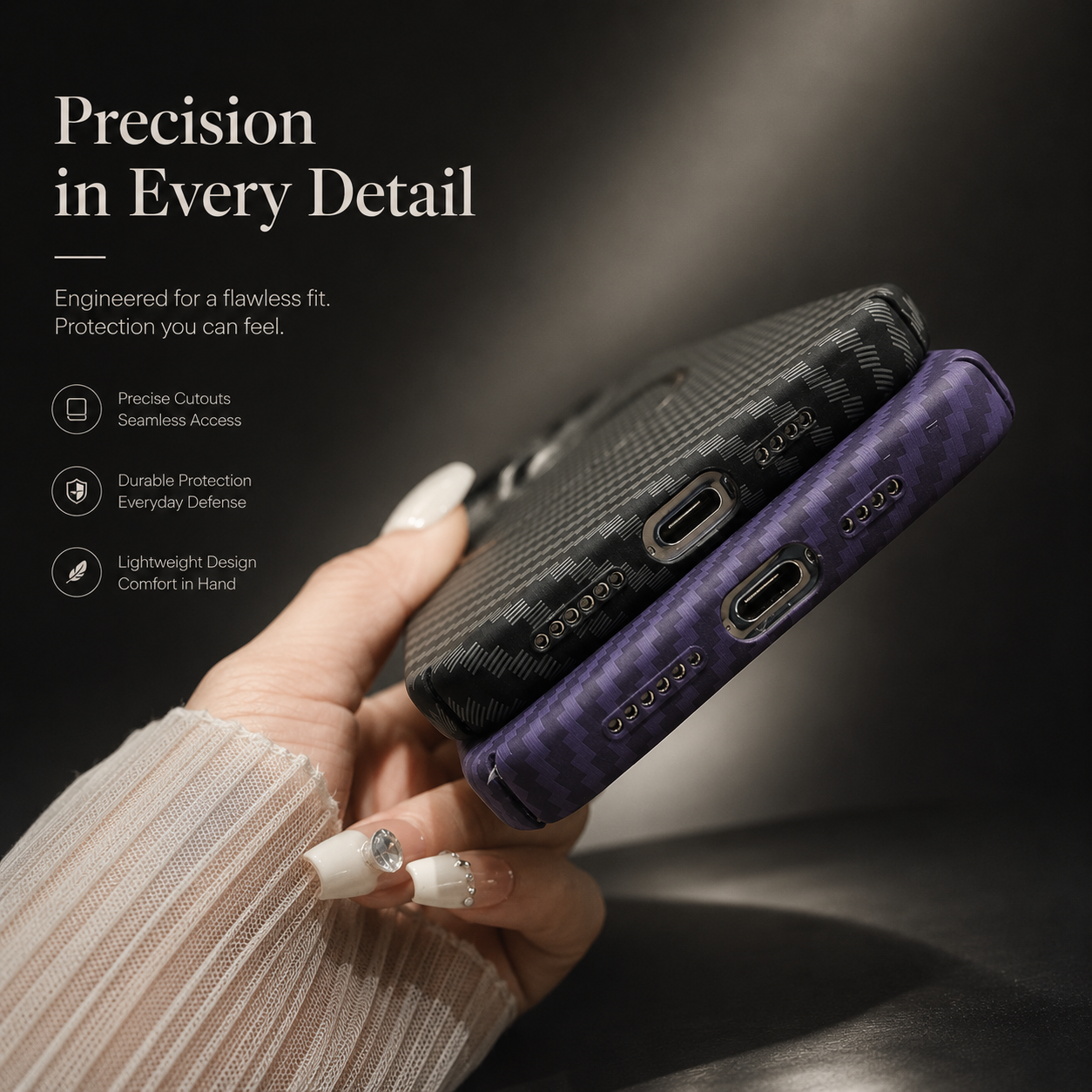Premium iPhone Case MagSafe Compatible Carbon Fiber Texture Cover Ultra Thin Shockproof Protection