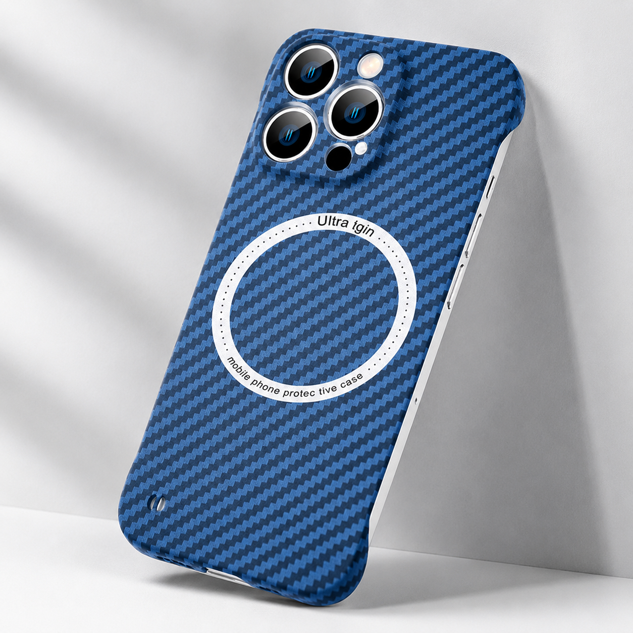 Premium iPhone Case MagSafe Compatible Carbon Fiber Texture Cover Ultra Thin Shockproof Protection