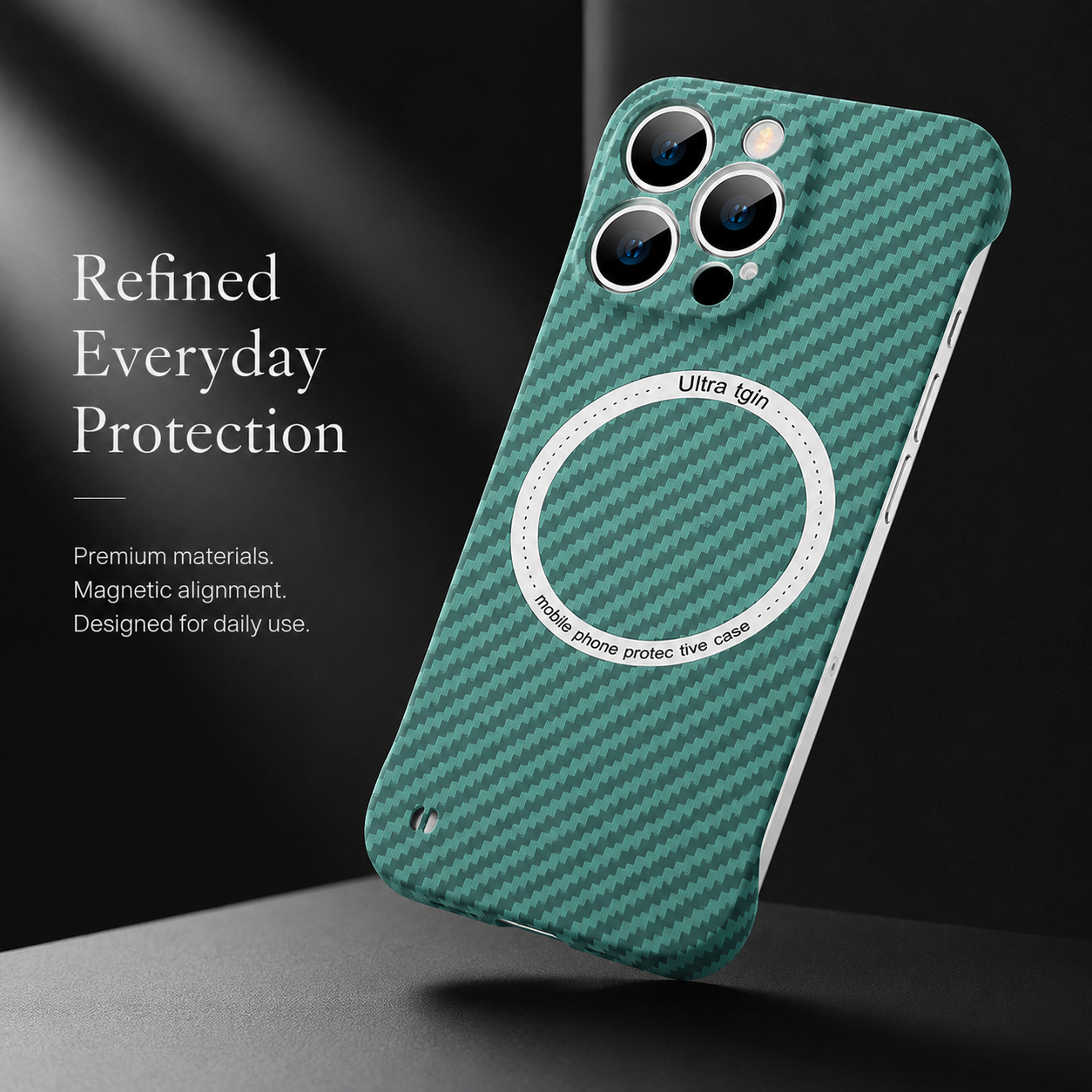 Premium iPhone Case MagSafe Compatible Carbon Fiber Texture Cover Ultra Thin Shockproof Protection