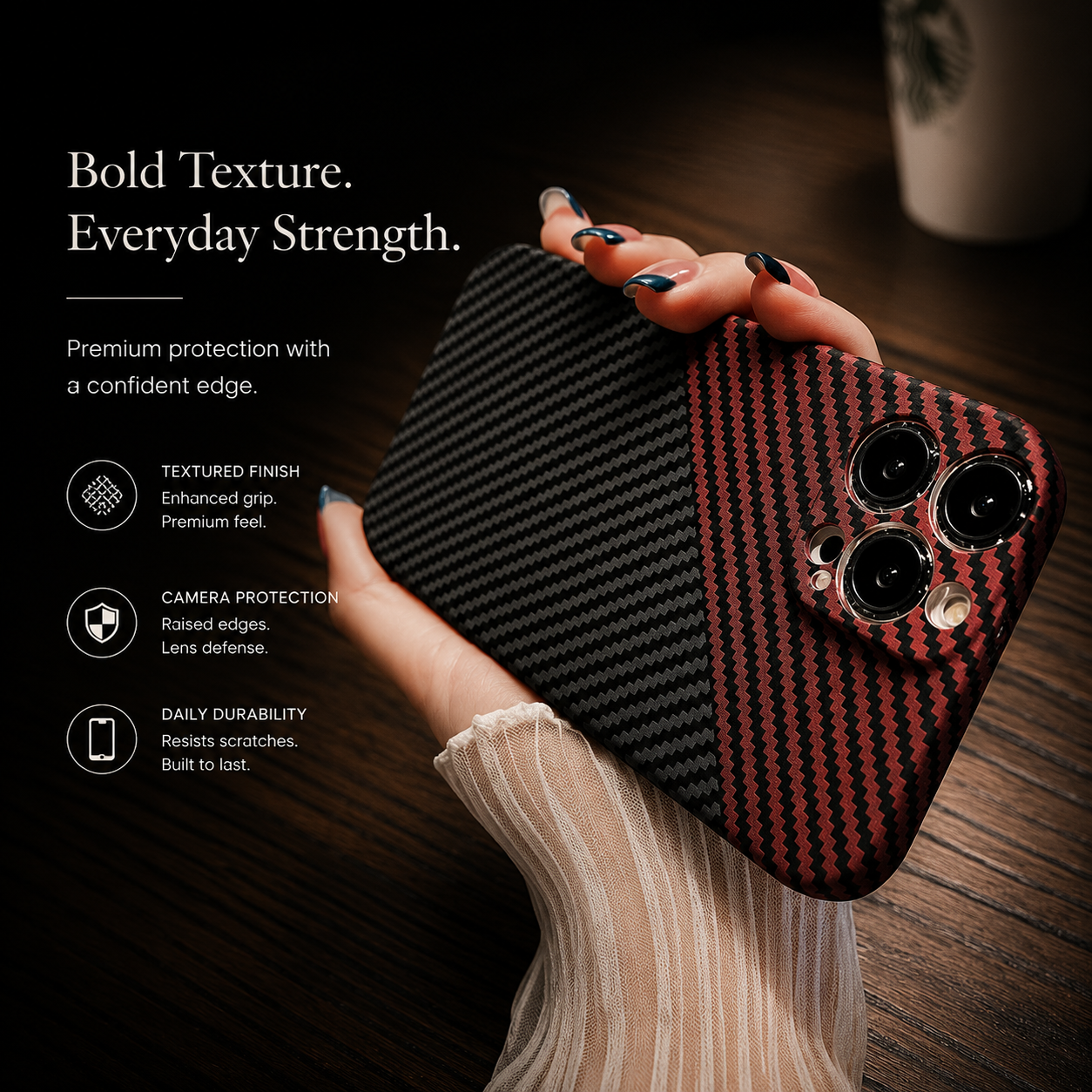 Premium iPhone Case MagSafe Compatible Carbon Fiber Texture Matte Cover Slim Protection