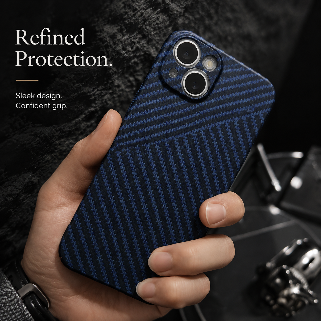 Premium iPhone Case MagSafe Compatible Carbon Fiber Texture Matte Cover Slim Protection