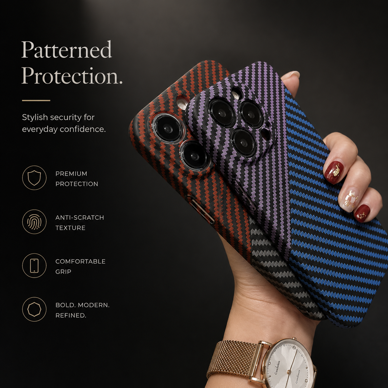 Premium iPhone Case MagSafe Compatible Carbon Fiber Texture Matte Cover Slim Protection
