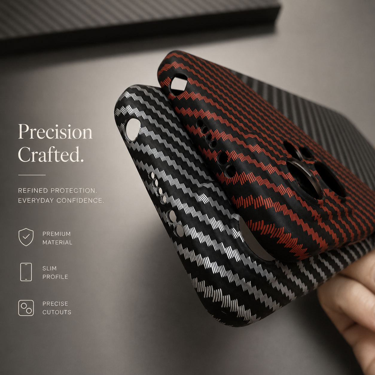 Premium iPhone Case MagSafe Compatible Carbon Fiber Texture Matte Cover Slim Protection