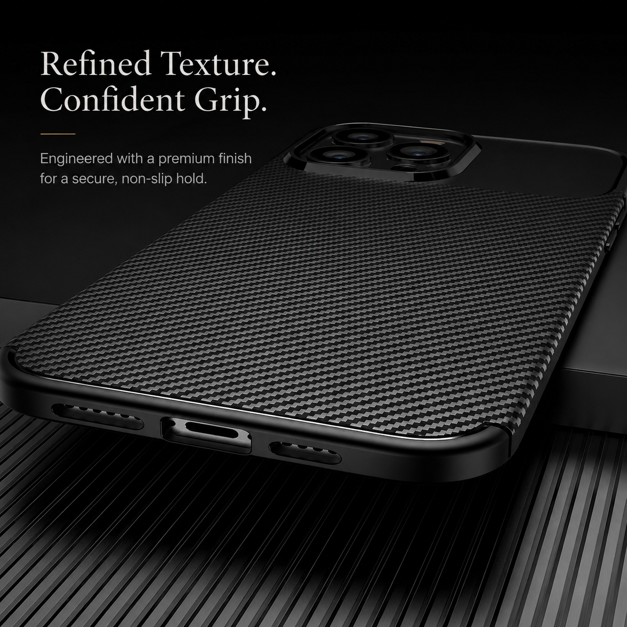 Premium iPhone Case MagSafe Compatible Carbon Texture Silicone Cover Ultra Thin Protection