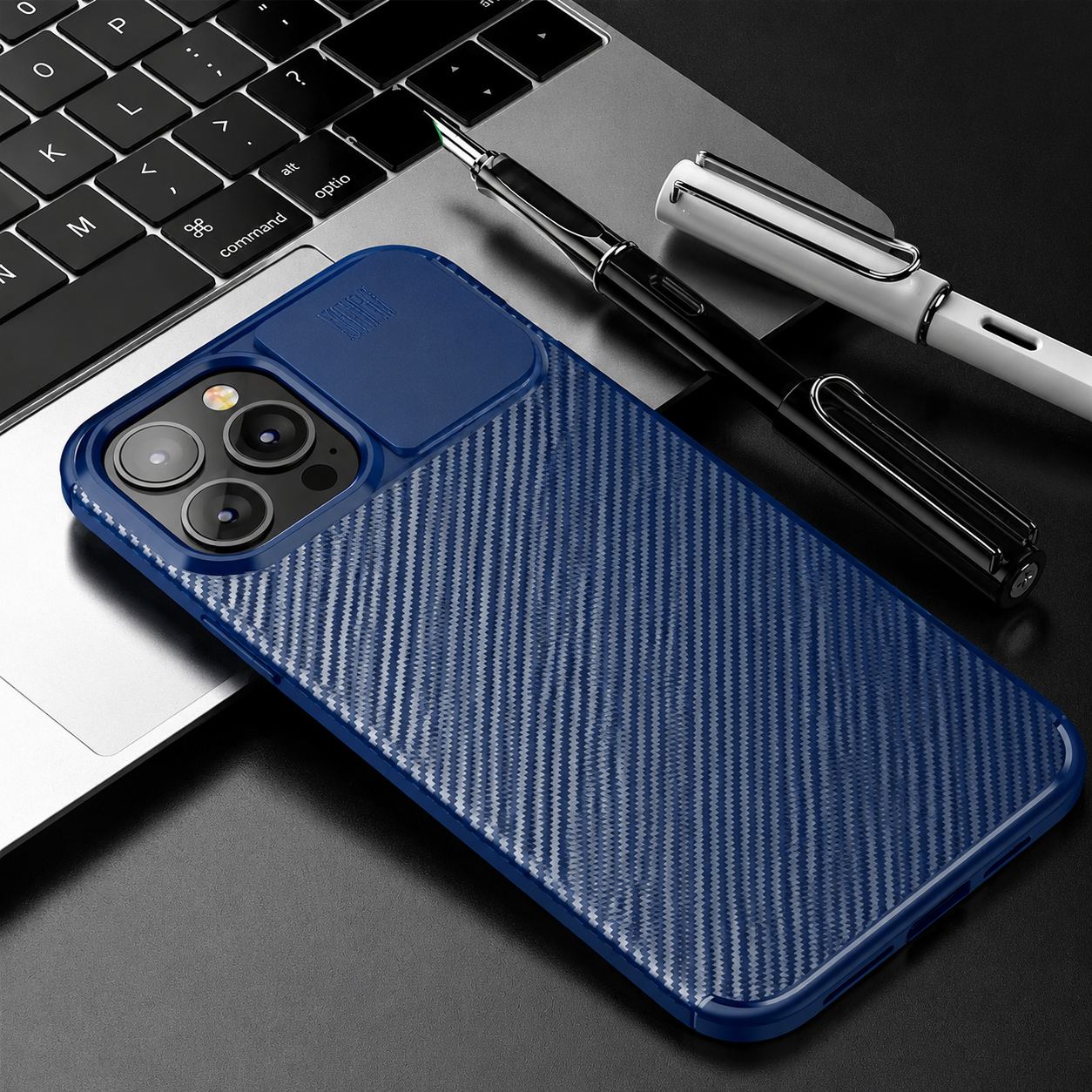 Premium iPhone Case MagSafe Compatible Carbon Texture Silicone Cover Ultra Thin Protection