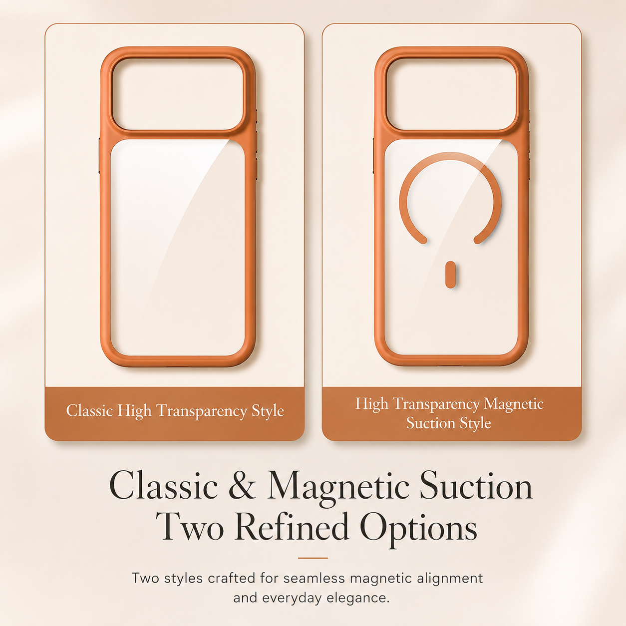 Premium iPhone Case MagSafe Compatible Clear Protective Cover Shockproof Armor Camera Lens Protection Anti Scratch Slim Design