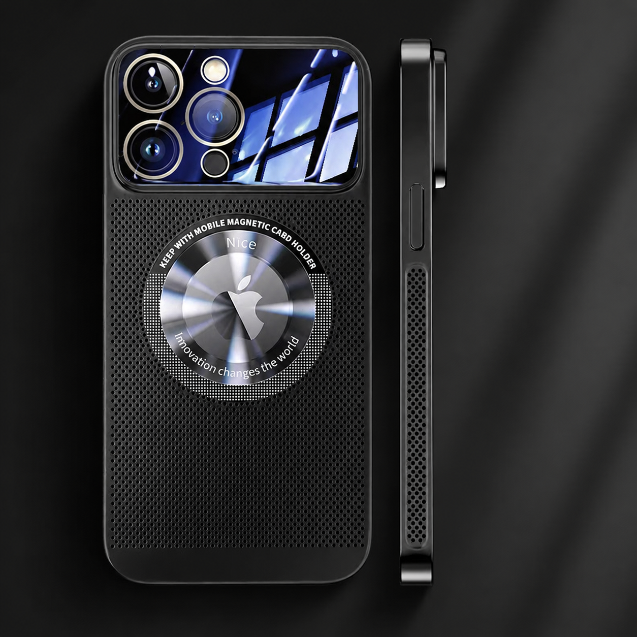 Premium iPhone Case MagSafe Compatible Cooling Mesh Cover Shockproof PC TPU Camera Lens Protection