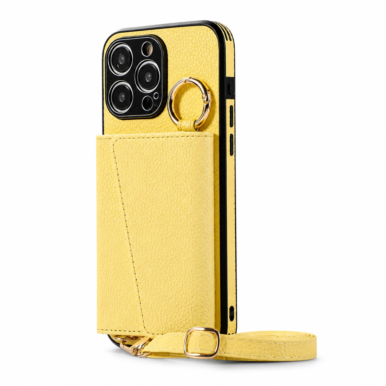 Premium iPhone Case MagSafe Compatible Crossbody Wallet Cover PU Leather Card Slots Ring Holder Full Protection