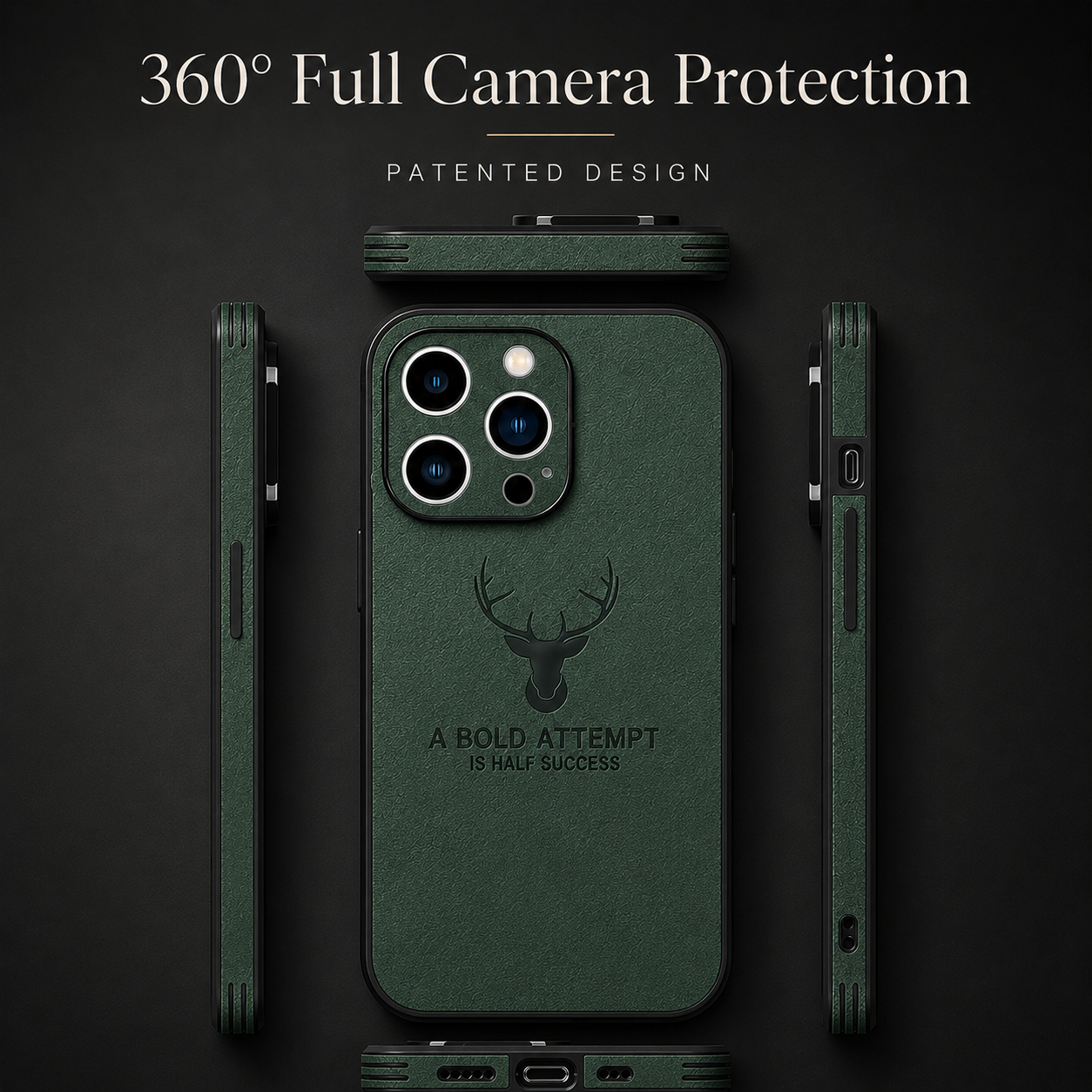 Premium iPhone Case MagSafe Compatible Deer Leather Texture Cover Ultra Thin Protection