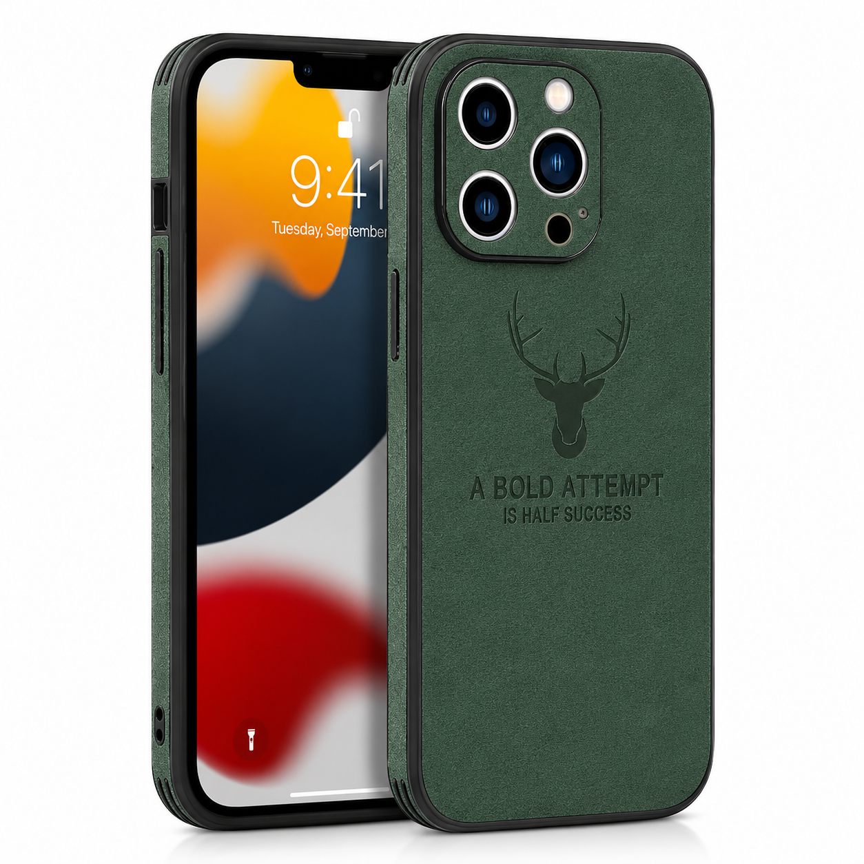 Premium iPhone Case MagSafe Compatible Deer Leather Texture Cover Ultra Thin Protection