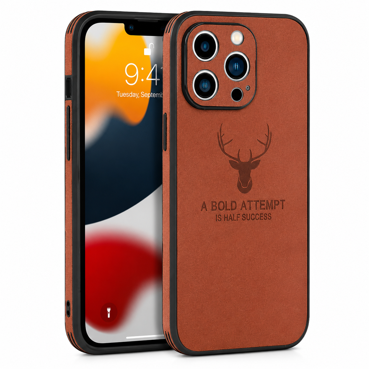 Premium iPhone Case MagSafe Compatible Deer Leather Texture Cover Ultra Thin Protection