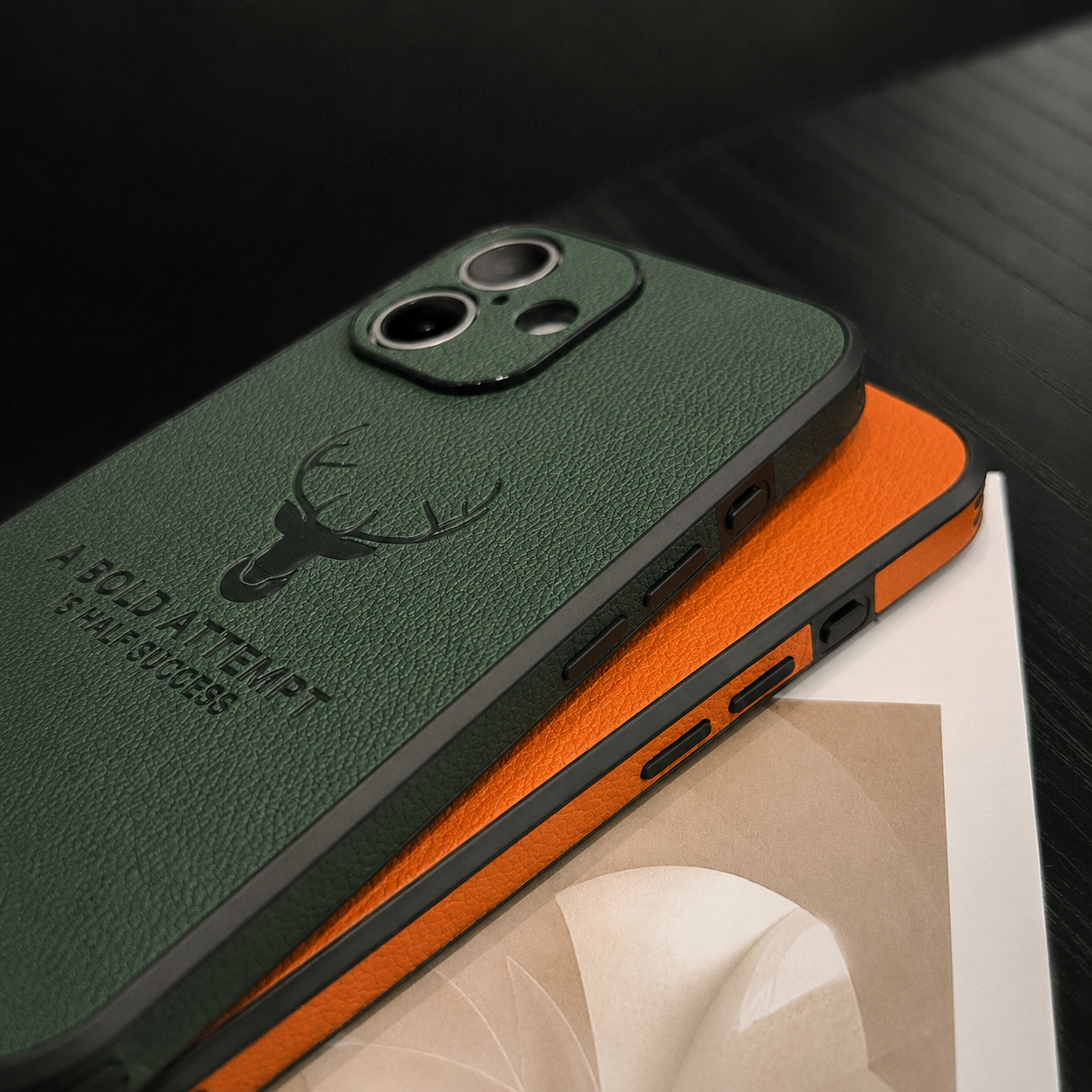 Premium iPhone Case MagSafe Compatible Deer Leather Texture Cover Ultra Thin Protection