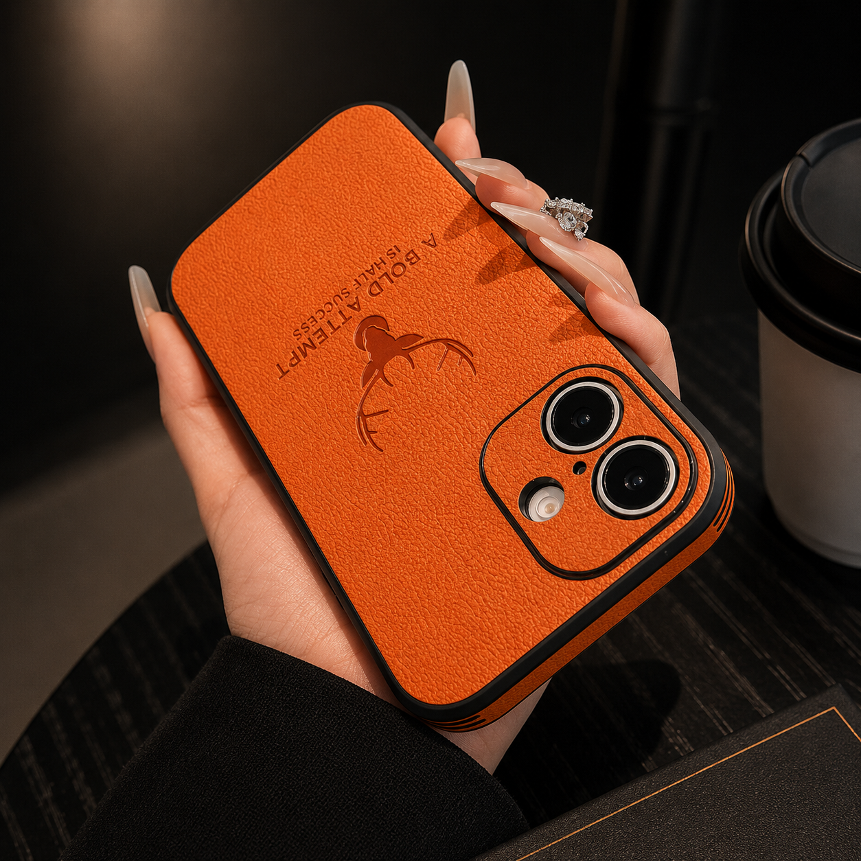 Premium iPhone Case MagSafe Compatible Deer Leather Texture Cover Ultra Thin Protection