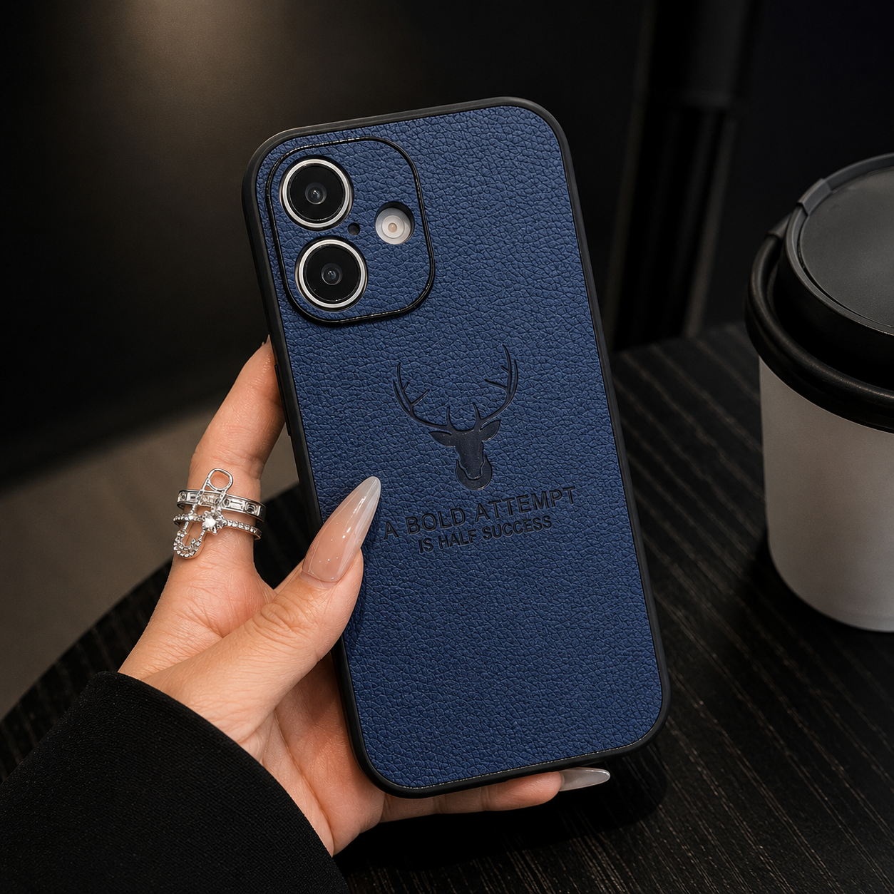 Premium iPhone Case MagSafe Compatible Deer Leather Texture Cover Ultra Thin Protection