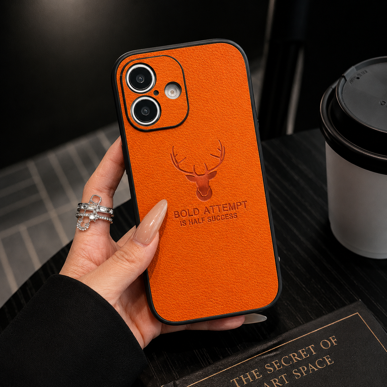 Premium iPhone Case MagSafe Compatible Deer Leather Texture Cover Ultra Thin Protection