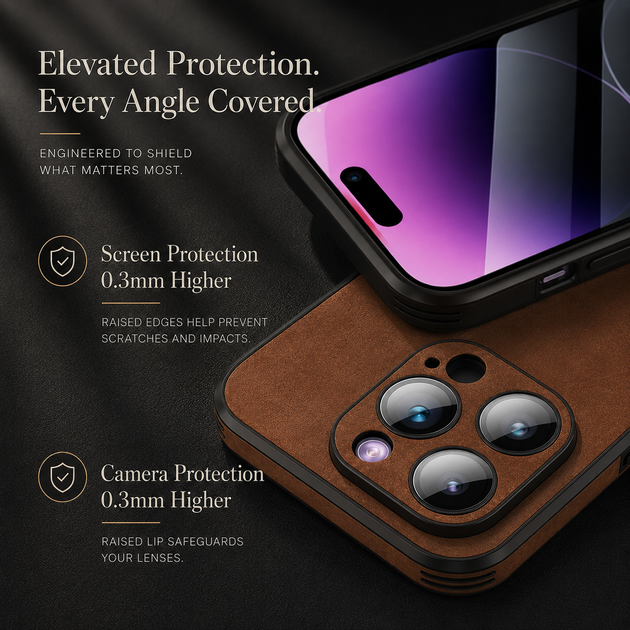 Premium iPhone Case MagSafe Compatible Deer Leather Texture Silicone Cover Slim Protection