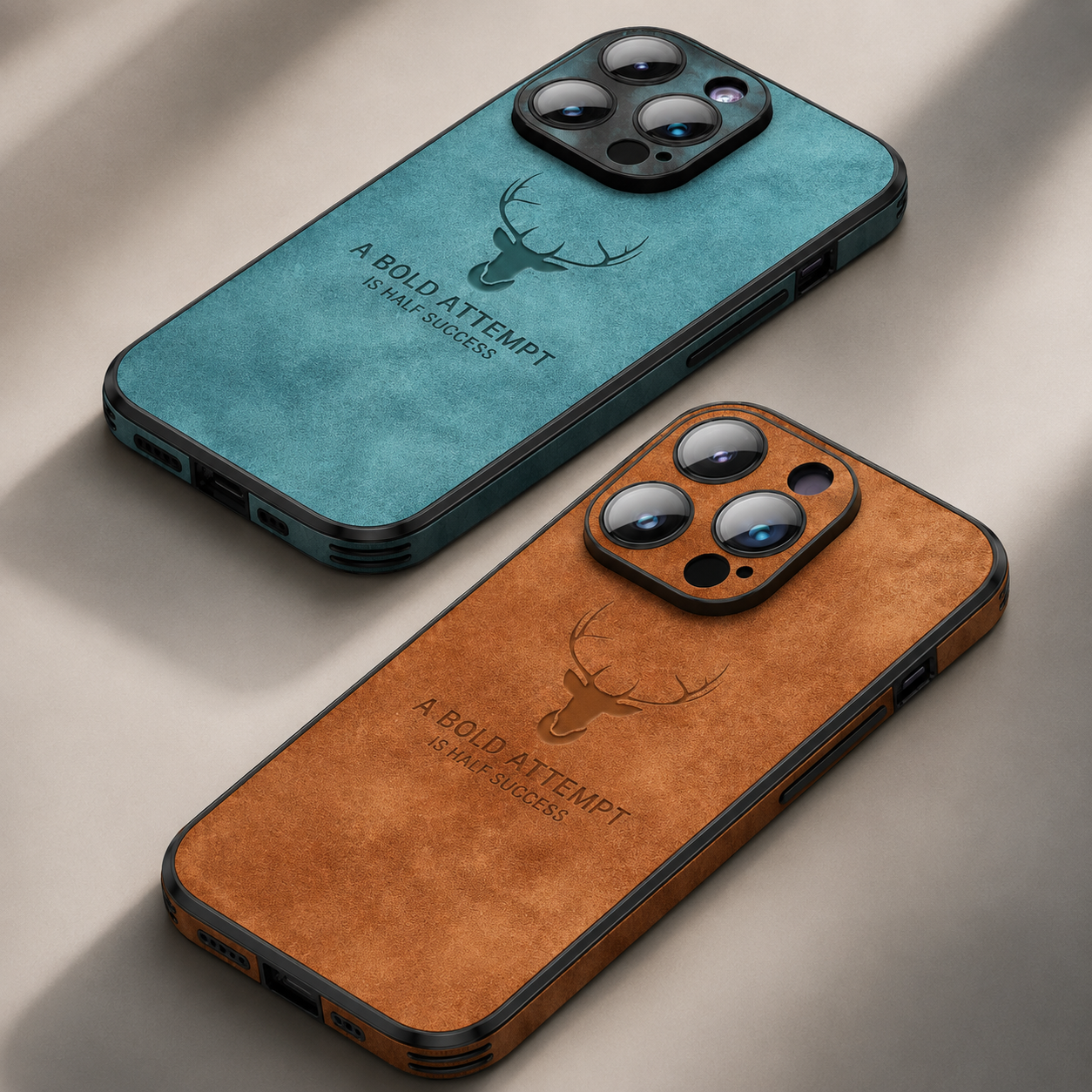 Premium iPhone Case MagSafe Compatible Deer Leather Texture Silicone Cover Slim Protection