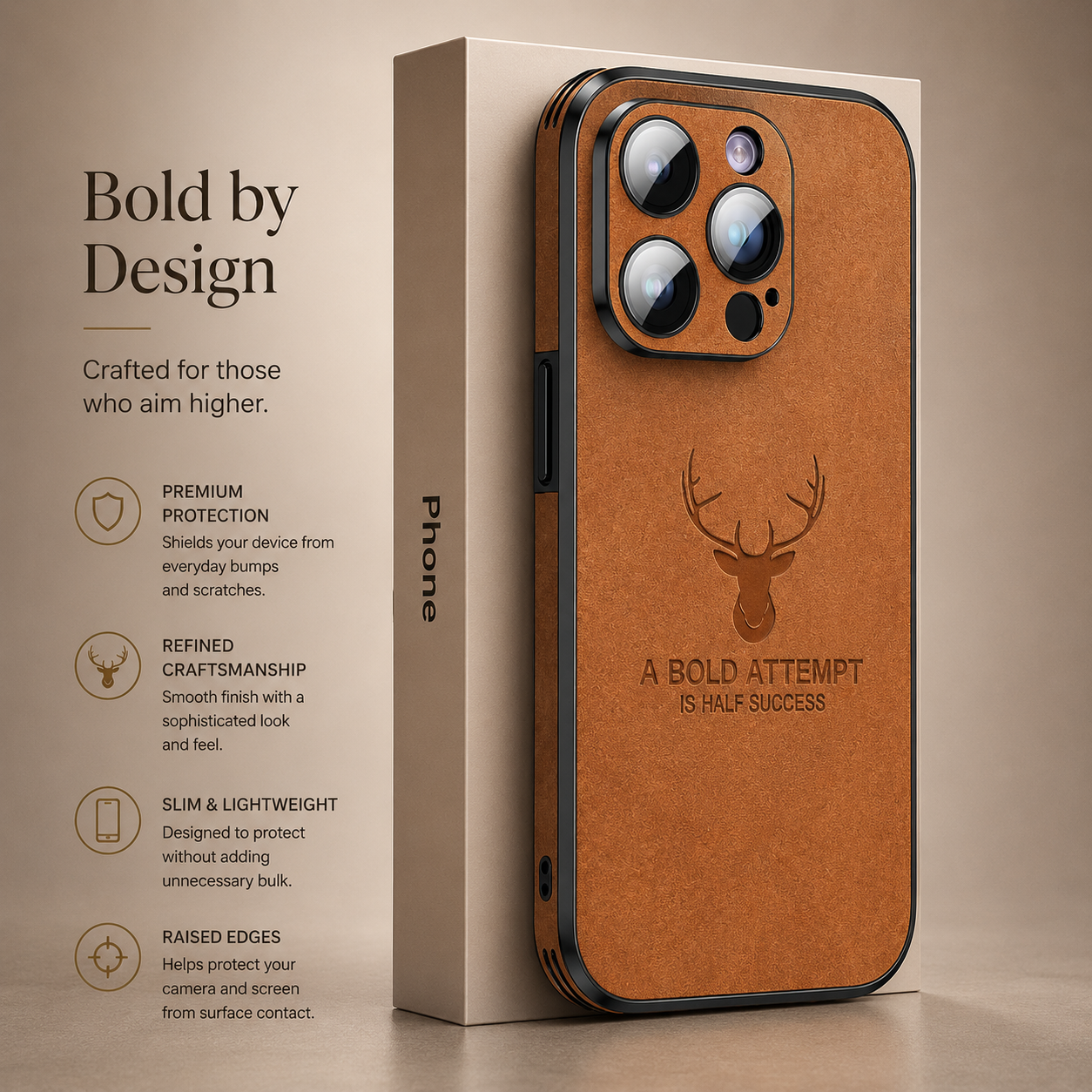 Premium iPhone Case MagSafe Compatible Deer Leather Texture Silicone Cover Slim Protection