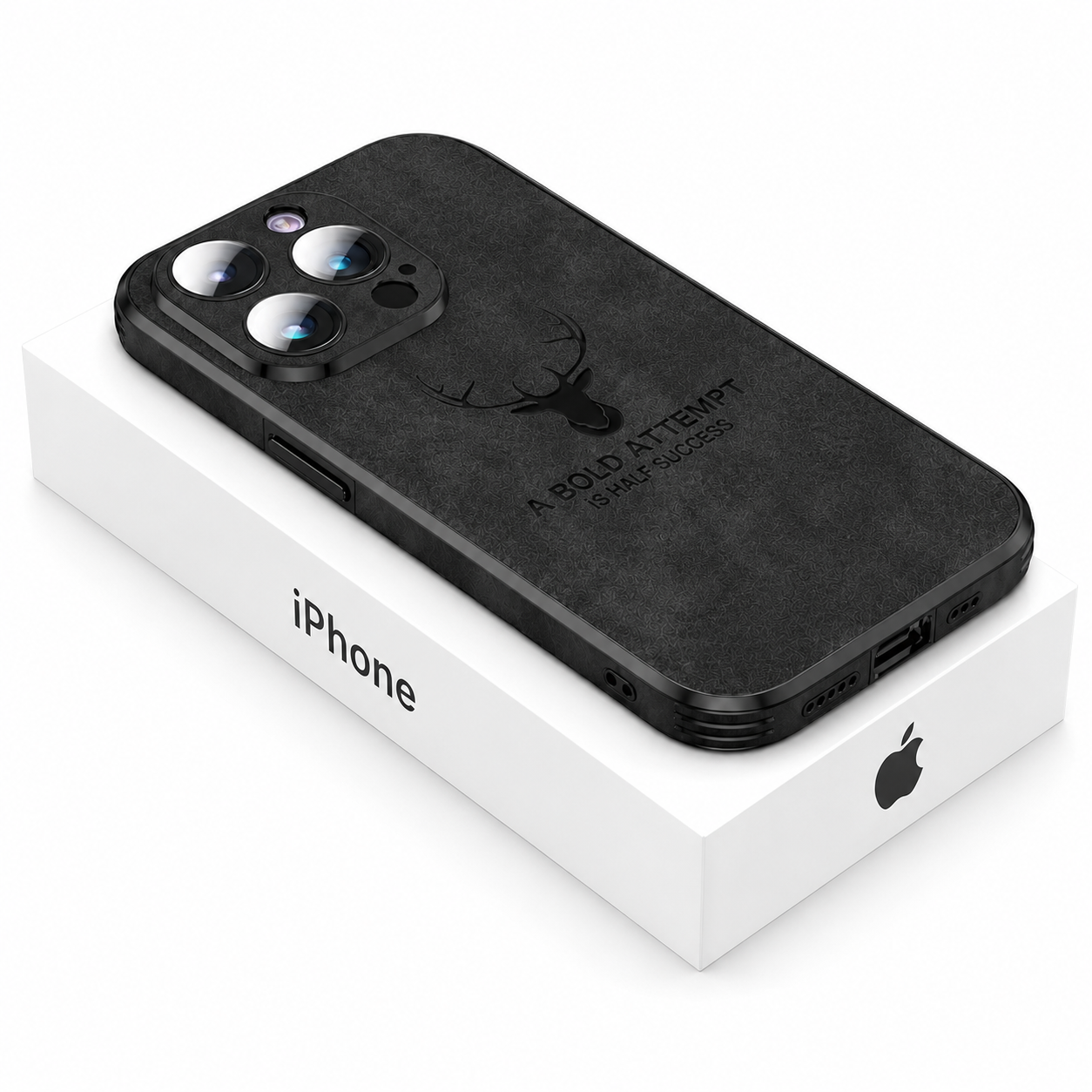 Premium iPhone Case MagSafe Compatible Deer Leather Texture Silicone Cover Slim Protection